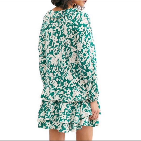 Free People Green Floral Dress Size L - Picture 2 of 10